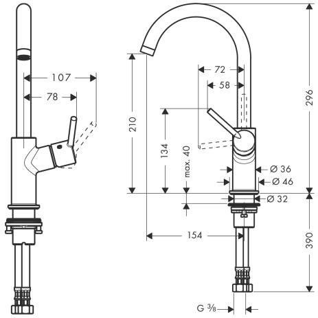 Смеситель для раковины Hansgrohe Talis 32082000