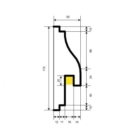 Молдинг фасадный из полистирола Leptonika MC 306 LED 2 м