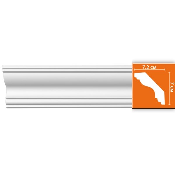 Плинтус потолочный полиуретановый Decomaster DS 339AF 1200х70х72 мм