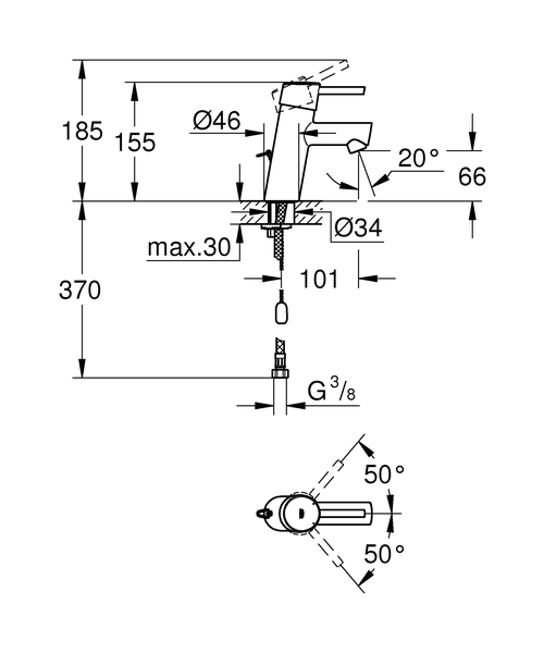Смеситель для раковины Concetto 3220610E