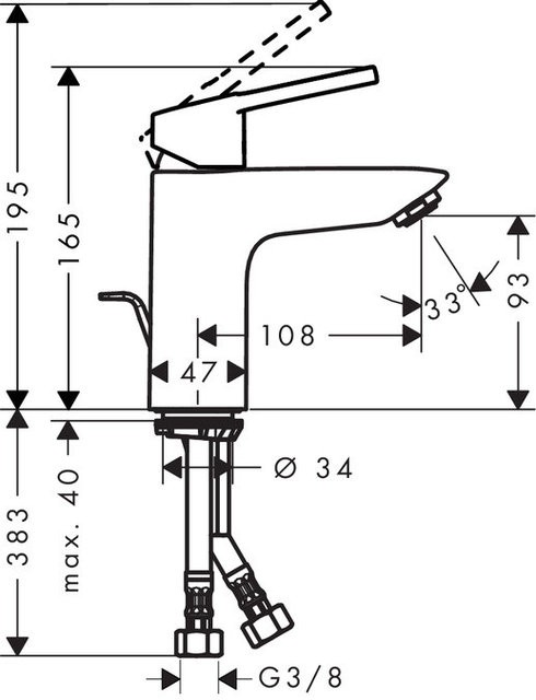 Смеситель для раковины Hansgrohe Novus Loop 71081000