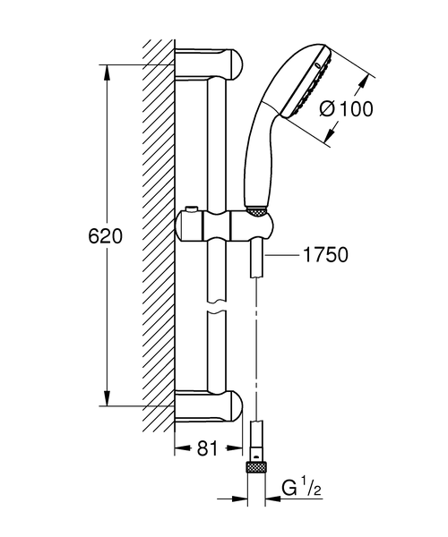 Душевой гарнитур Grohe New Tempesta 100 27924001