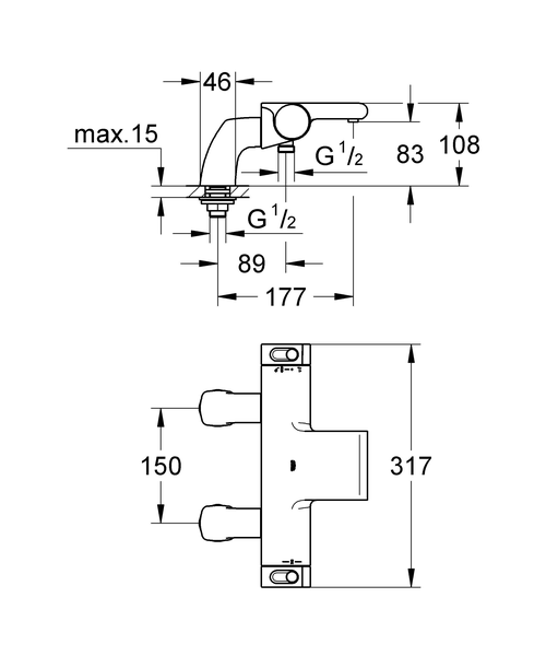 Термостат для ванны Grohe Grohtherm 2000 New 34176001
