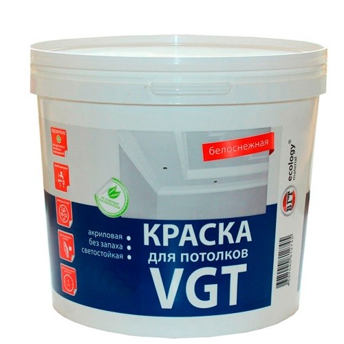 Краска для потолков VGT ВД-АК-2180 белоснежная 1,5 кг