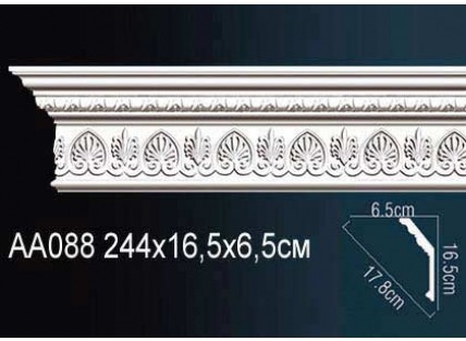 Карниз потолочный полиуретановый Перфект AA088 2440х165х65 мм