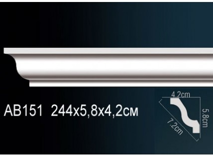 Карниз потолочный полиуретановый Перфект AB151 2440х58х42 мм