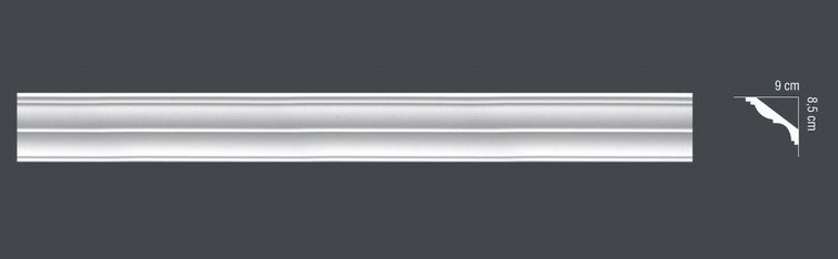 Карниз потолочный полиуретановый Mardom Decor MDB117 2400х85х90 мм