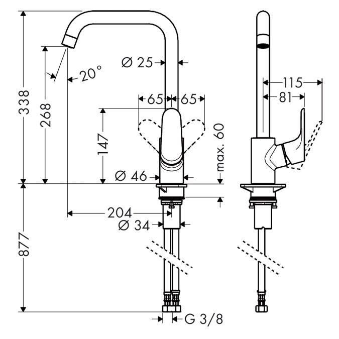 Смеситель для кухни Hansgrohe Focus 31820800 Нержавеющая сталь