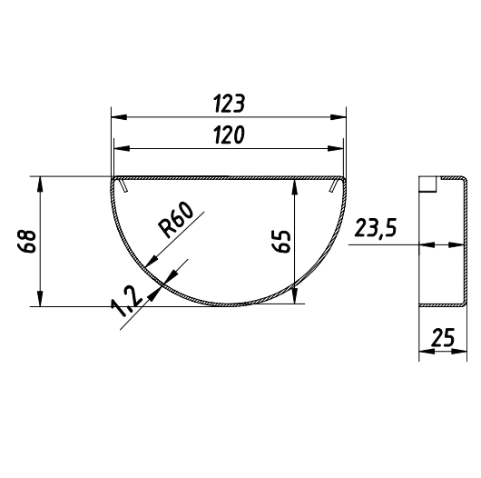 Заглушка желоба Linkor D120/100 мм RAL 8019 темно-коричневая