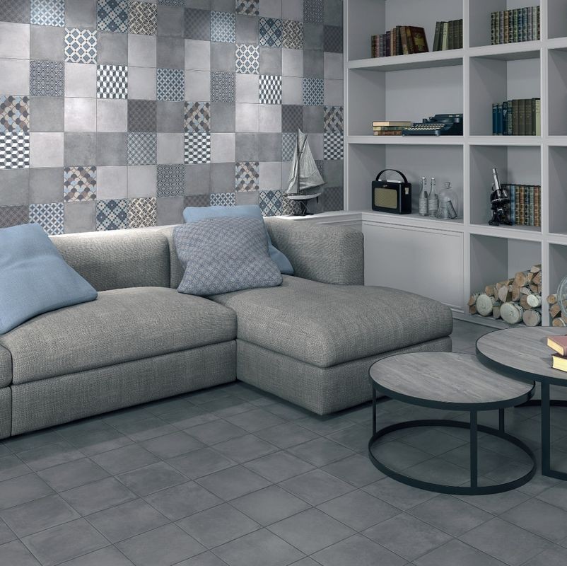 Керамическая плитка Kerama Marazzi 1576T N Карнаби-стрит орнамент напольная серая 200x200 мм