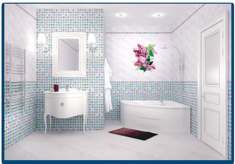 Стеновая панель ПВХ Venta Exclusive Сирень фон №1 VE375E 724H 2700x375 мм