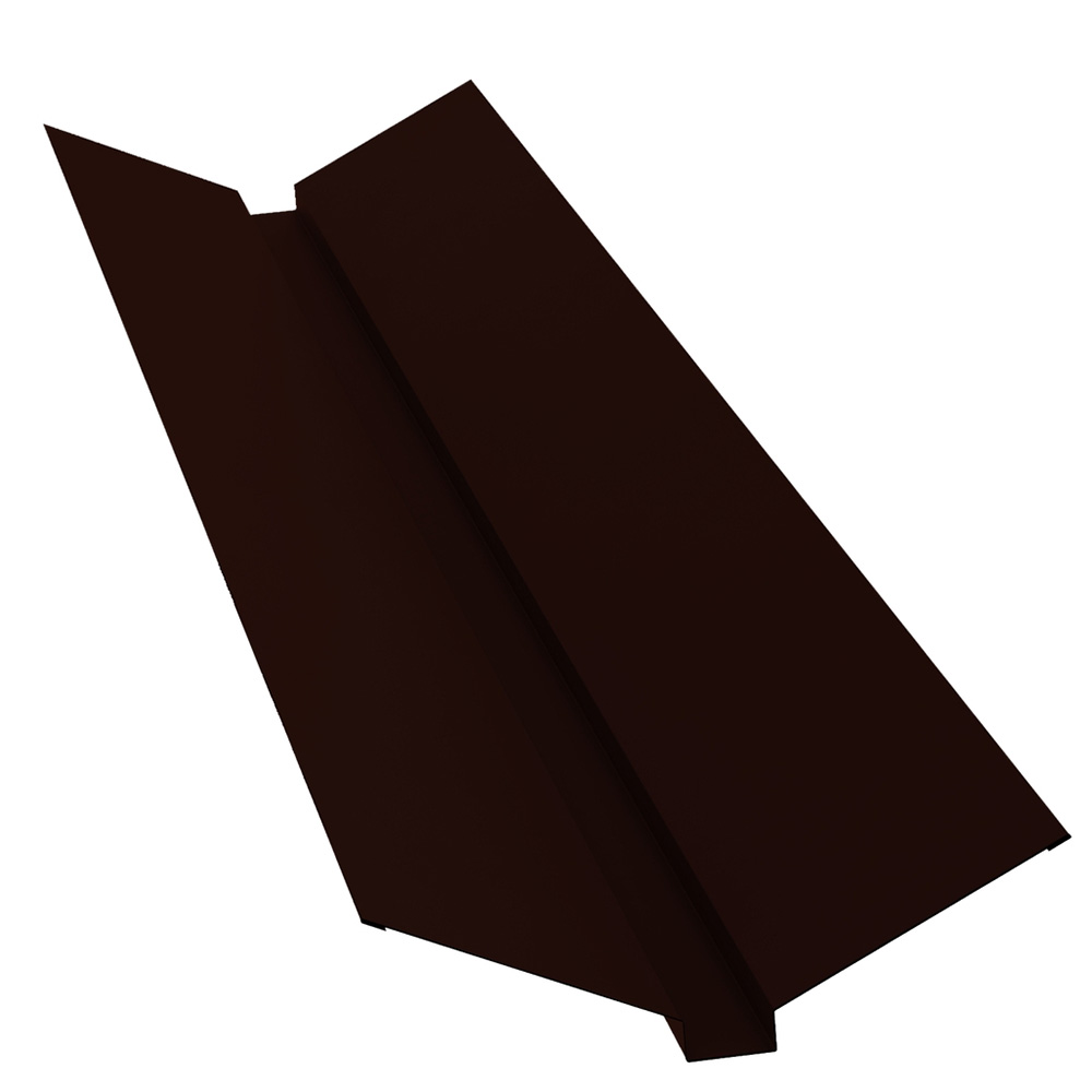 Ендова внешняя для металлочерепицы 115х30х115 мм 2 м темно-коричневая RR32 матовый