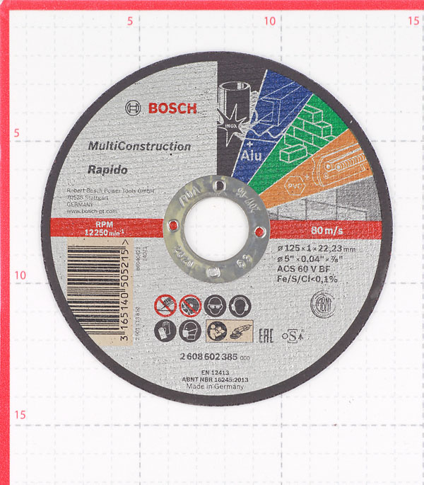 Круг отрезной универсальный Bosch (2608602385) 125х22х1 мм