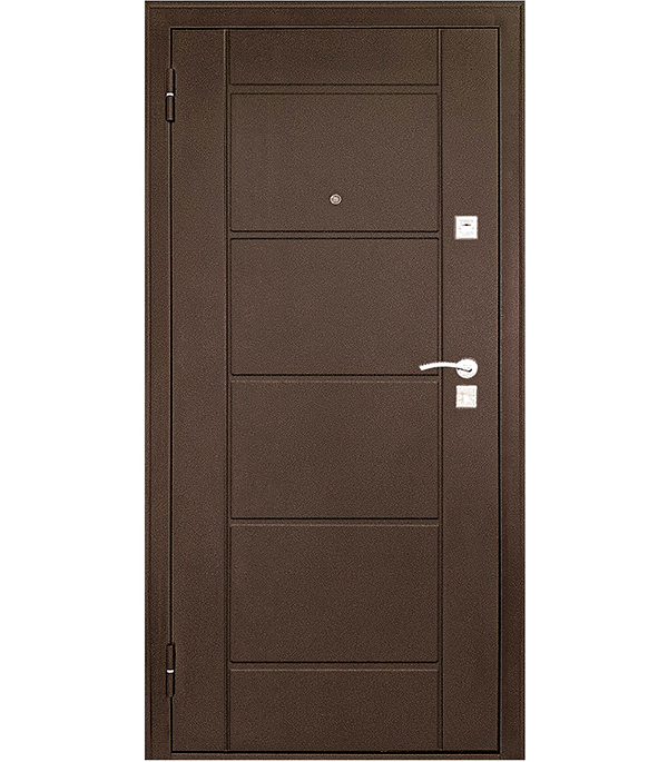 Дверь входная Форпост 73 левая медный антик - орех 960х2050 мм