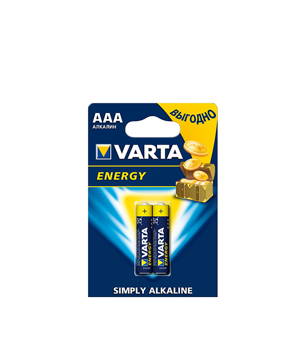 Батарейка VARTA AAA мизинчиковая LR03 1,5 В 1200 мАч (2 шт.)