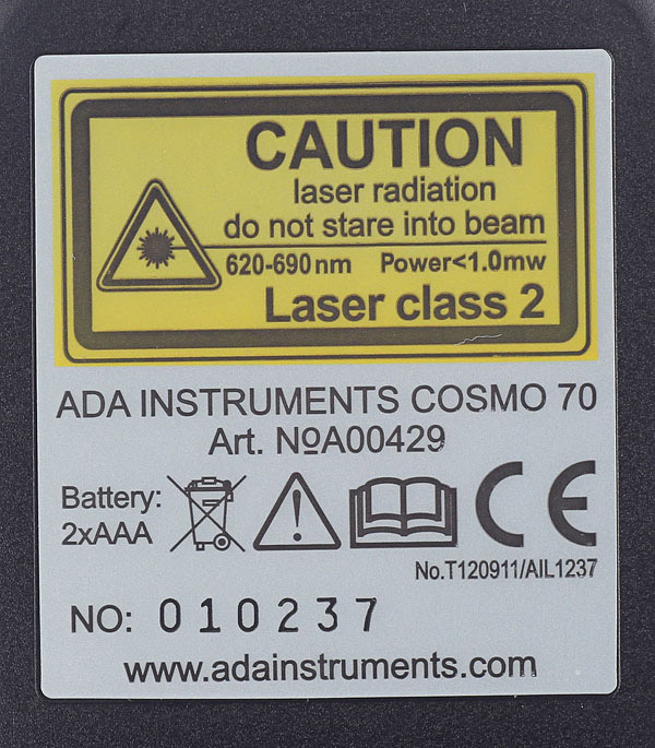 Дальномер лазерный ADA Cosmo 70 (А00429) 70 м