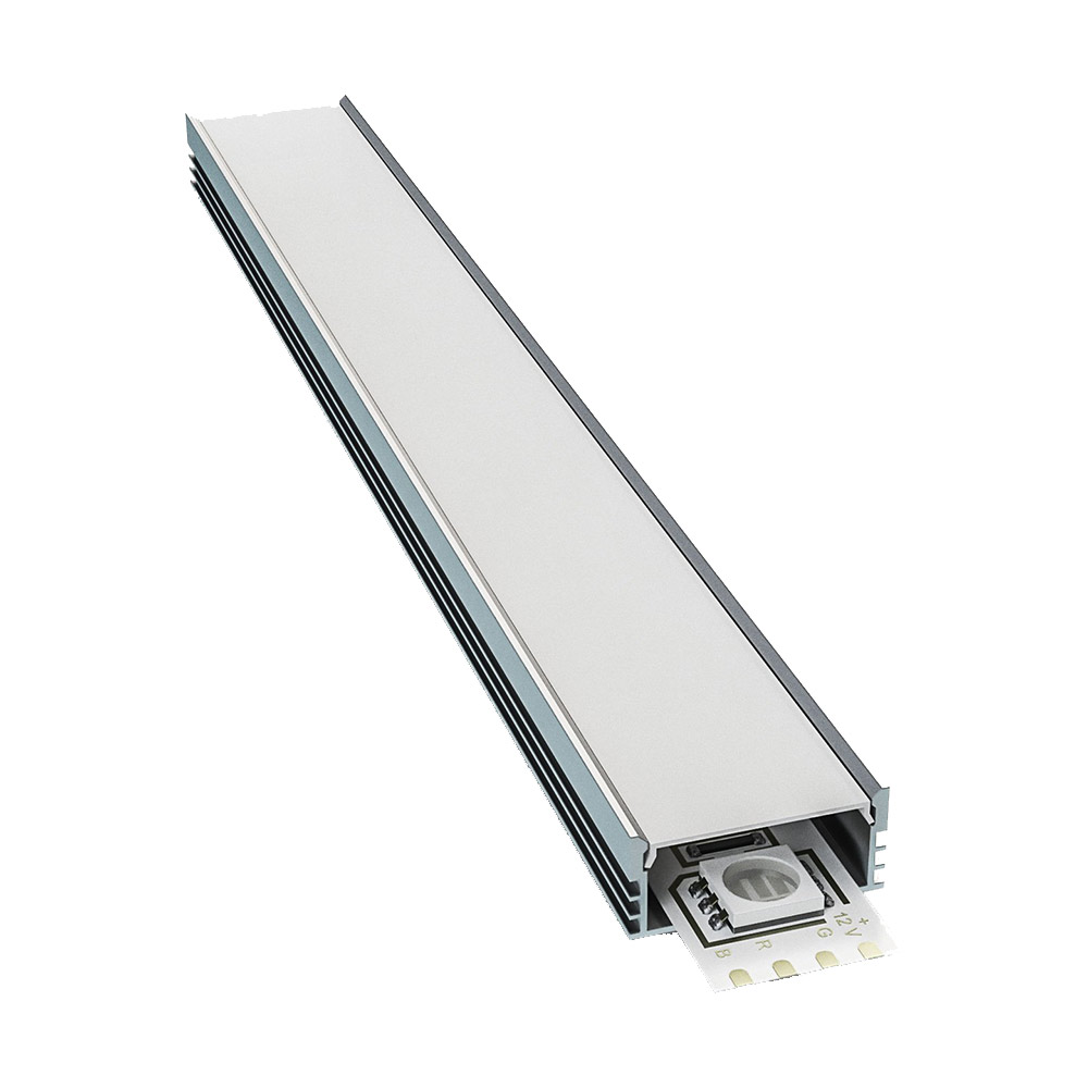 Профиль для светодиодной ленты OGM P8-10 2 м прямой глубокий анодированный алюминий комплект