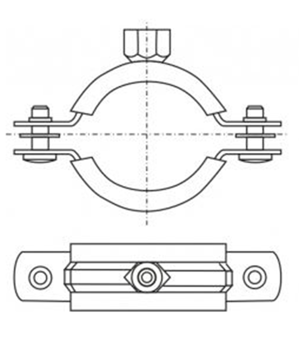 Хомут для монтажа круглых стальных воздуховодов d125 мм