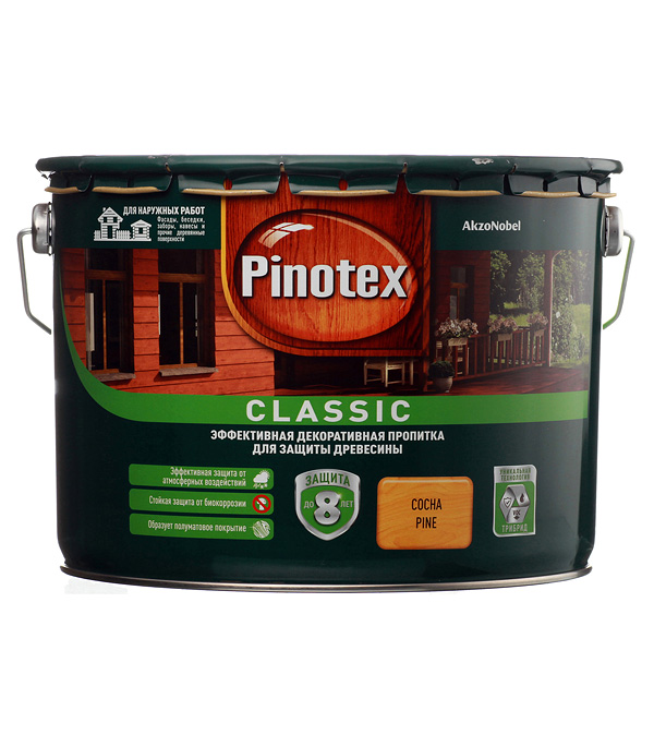 Антисептик Pinotex Classic декоративный для дерева сосна 9 л