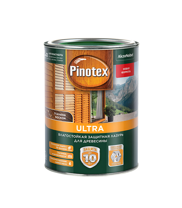 Антисептик Pinotex Ultra декоративный для дерева орех 1 л