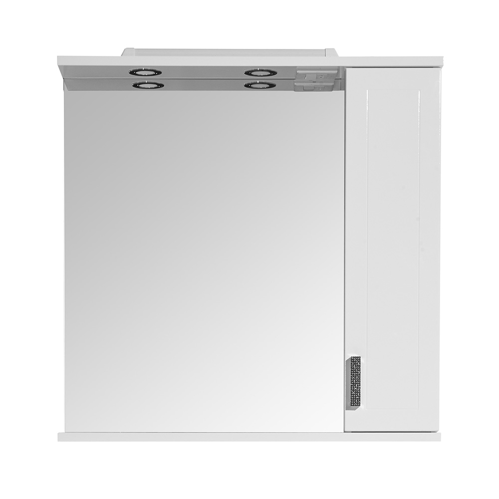 Зеркальный шкаф АСБ-Мебель Лиана 800 мм с подсветкой белый