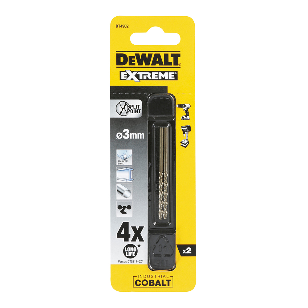 Сверло по металлу DeWalt Extreme Cobalt (DT4902-QZ) 3х61 мм HSS (2 шт.)