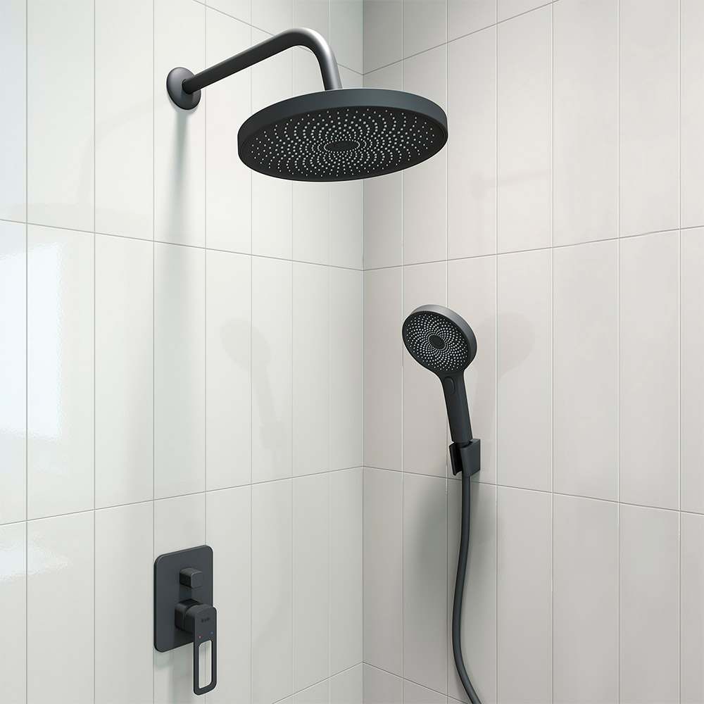 Смеситель для ванны с переключением на душ IDDIS Slide SLIBL00i67 со встраиваемым механизмом в комплекте без излива однорычажный черный