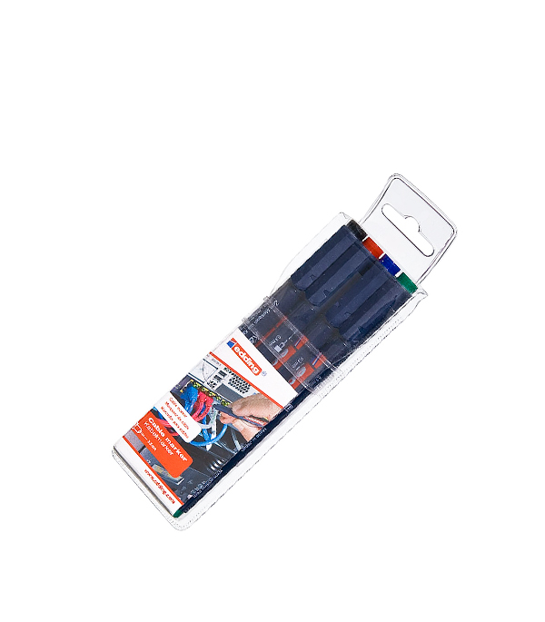 Маркер перманентный для кабеля и пвх Edding 8407 черный грифель 0,3 мм 4 цвета в наборе (4 шт.)