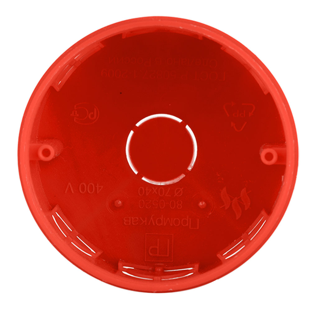 Подрозетник Промрукав для бетона круглая d70х40 мм 7 вводов красный IP20 безгалогенная безгалогенная