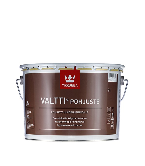 Антисептик Tikkurila Valtti Primer (Pohjuste) грунтовочный для дерева бесцветный 9 л