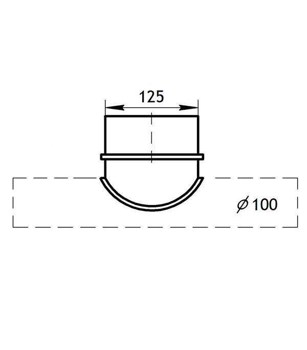 Врезка оцинкованная для круглых стальных воздуховодов d125х100 мм