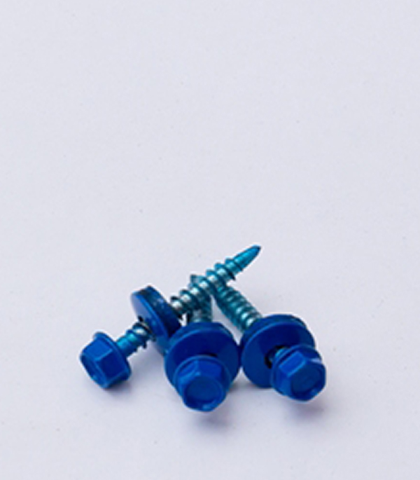 Саморезы заборные с буром 19х5,5 мм синие RAL 5005 (250 шт.)