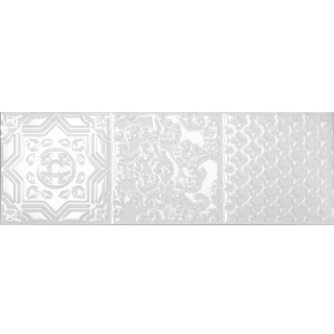 Плитка облицовочная MONOPOLE Esencia Relieve Blanco Brillo микс из 3 плиток 100х300х8 мм (34 шт.=1,02 кв.м)