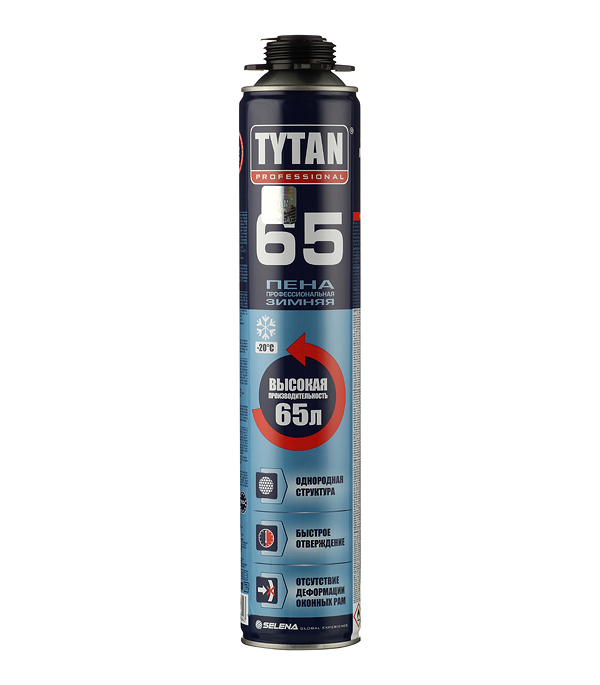 Пена монтажная Tytan 65 O2 профессиональная зимняя 750 мл