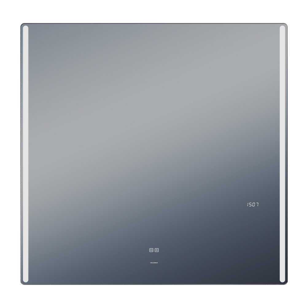 Зеркало VIGO Touch Luxe 1000х1000 мм с подсветкой с сенсорным включением с часами с антизапотеванием