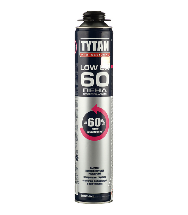 Пена монтажная Tytan O2 Low Expansion 60 профессиональная 750 мл