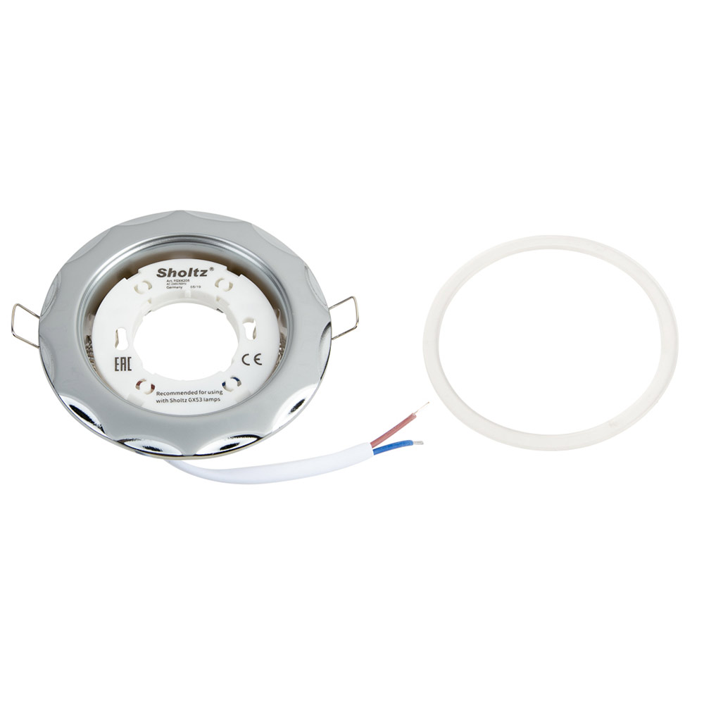 Светильник встраиваемый Sholtz GX53 d116 мм круглый IP20 серебро/хром
