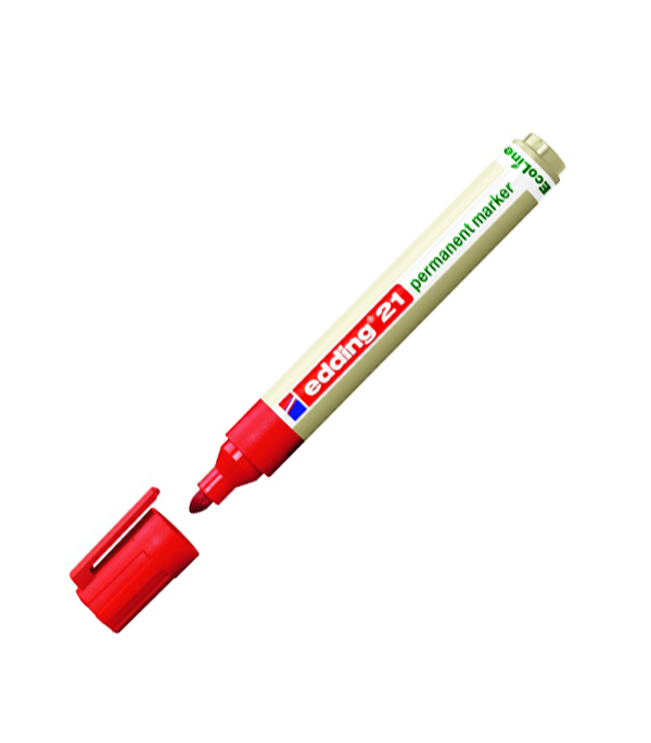 Маркер перманентный Edding EcoLine 21 красный грифель 1,5-3 мм