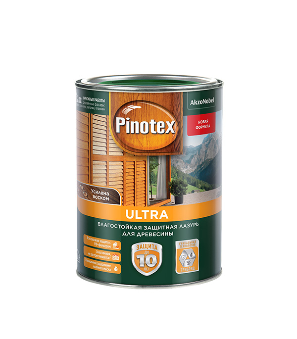 Антисептик Pinotex Ultra декоративный для дерева красное дерево 1 л