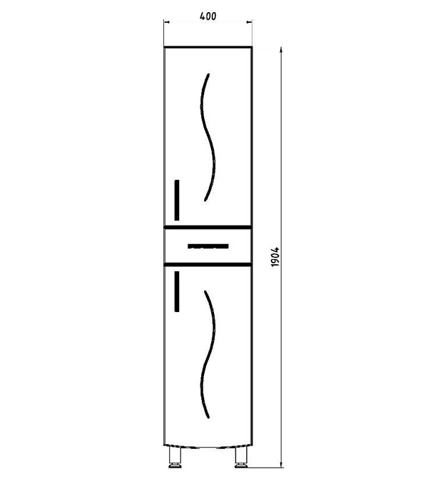 Пенал АСБ-Мебель Грета 400 мм напольный белый