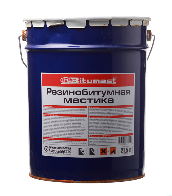 Мастика резинобитумная Bitumast 18 кг/21.5 л