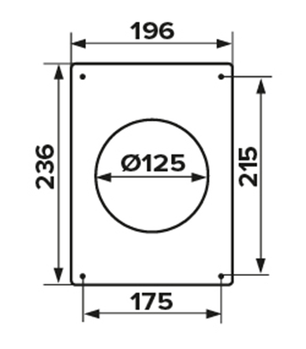 Соединитель для круглых воздуховодов стальной белый 196х236 мм с фланцем d125 мм