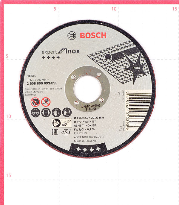 Круг отрезной по нержавеющей стали Bosch (2608600093) 115х22х1,2 мм