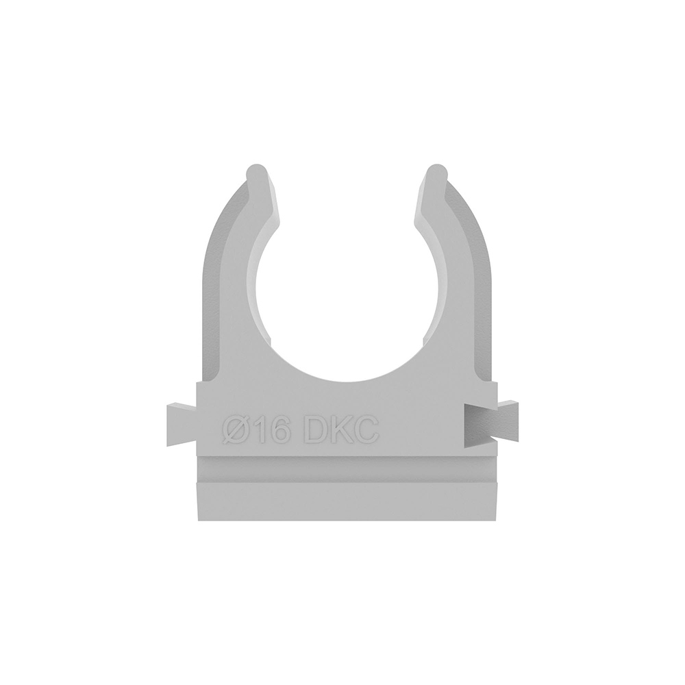 Крепеж-клипса для труб 16 мм DKC (51016) с защелкой серая (100 шт.)