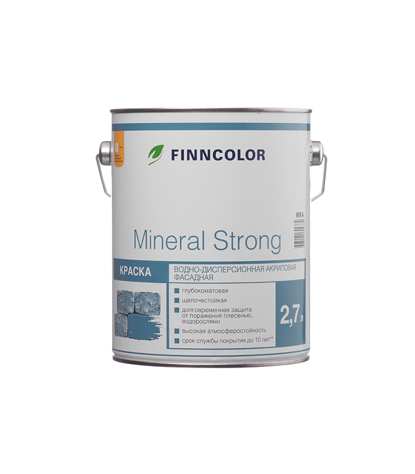 Краска водно-дисперсионная фасадная Finncolor Mineral Strong белая основа LAP/MRA 2,7 л