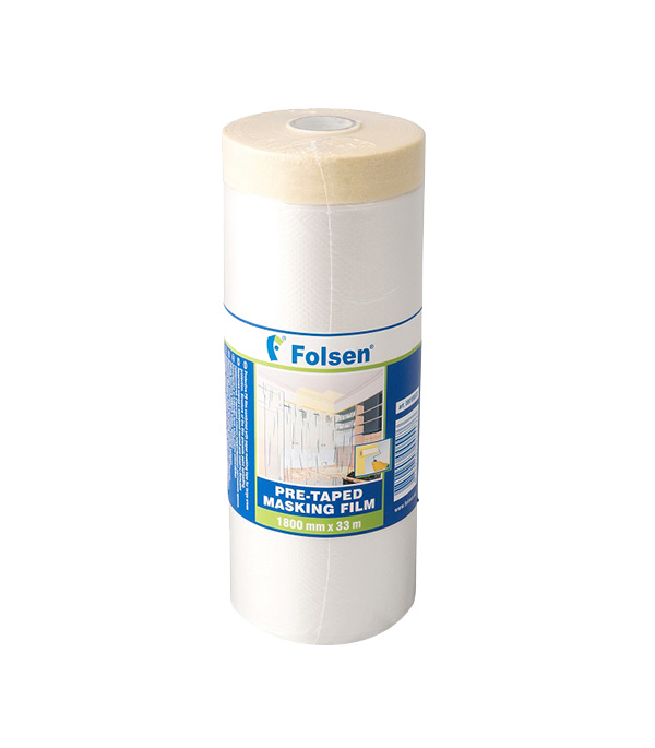 Пленка защитная Folsen с клейким краем 10 мк 1,8х33 м (59,4 кв.м)