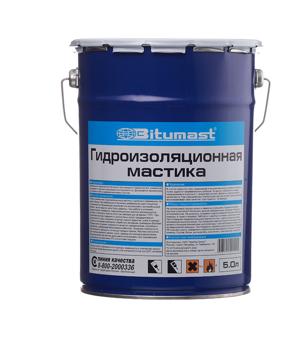 Мастика гидроизоляционная Bitumast 4.2 кг/5 л