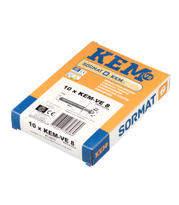 Химический анкер ампула 10 мм Sormat вкручивающийся (10 шт.)