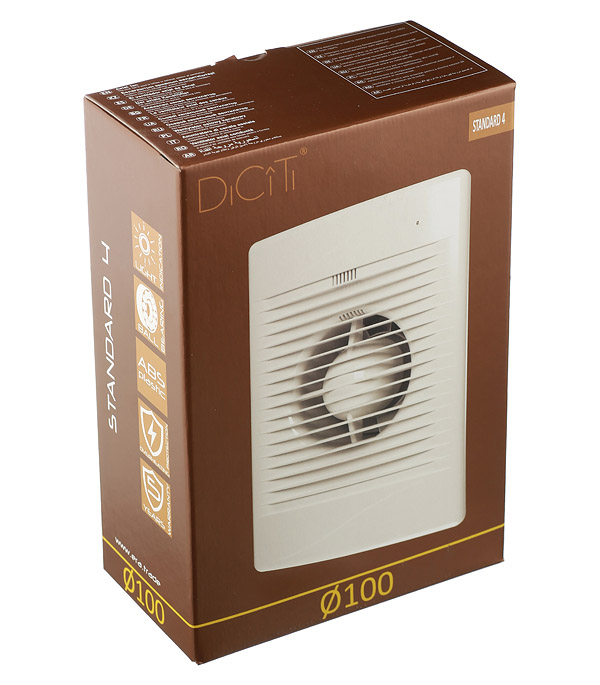 Вентилятор осевой d100 мм Diciti Standard 4 белый