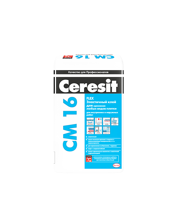 Клей для плитки Ceresit CM 16 25 кг эластичный